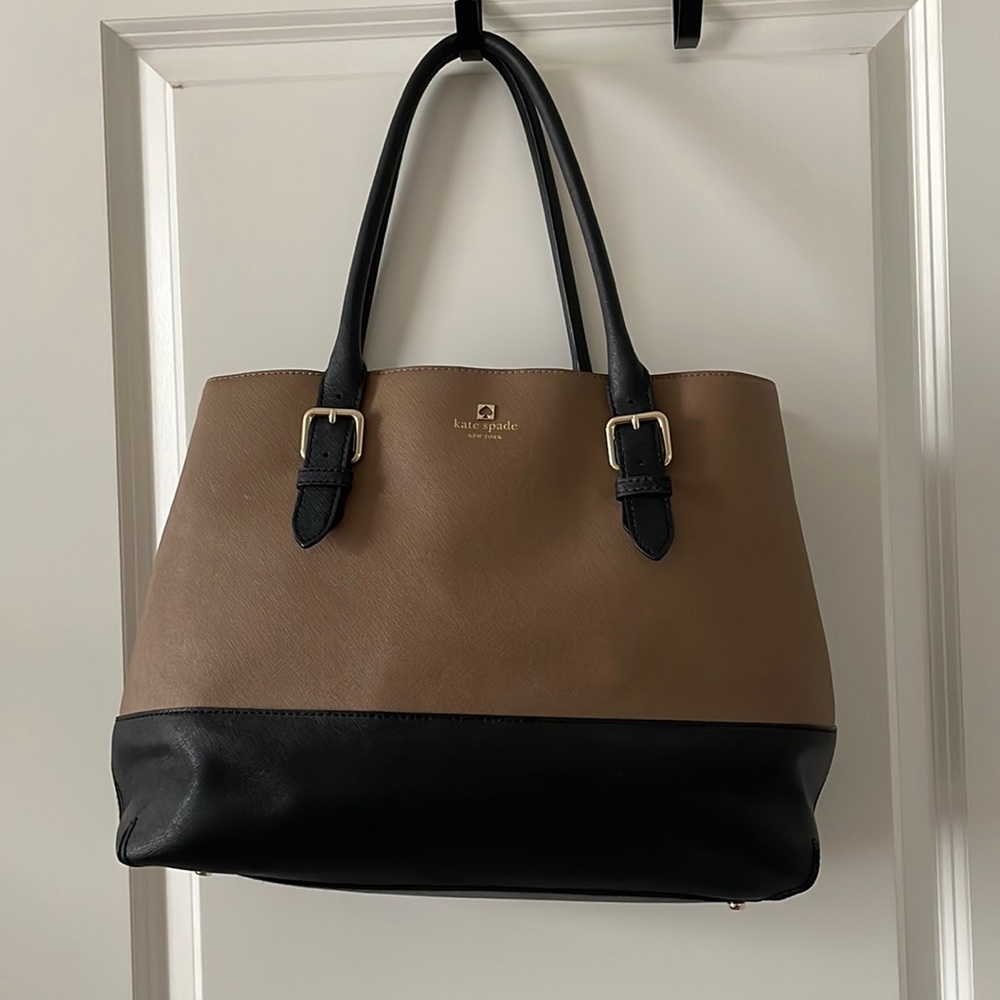 Kate Spade Tan and Black Tote Bag